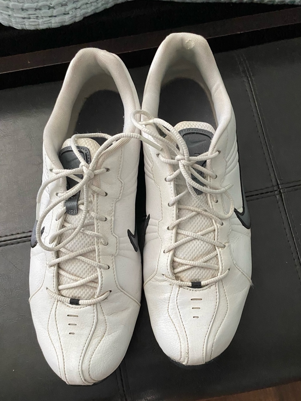 Nike Affect III Leather White Athletic with Black Swoosh Vintage
